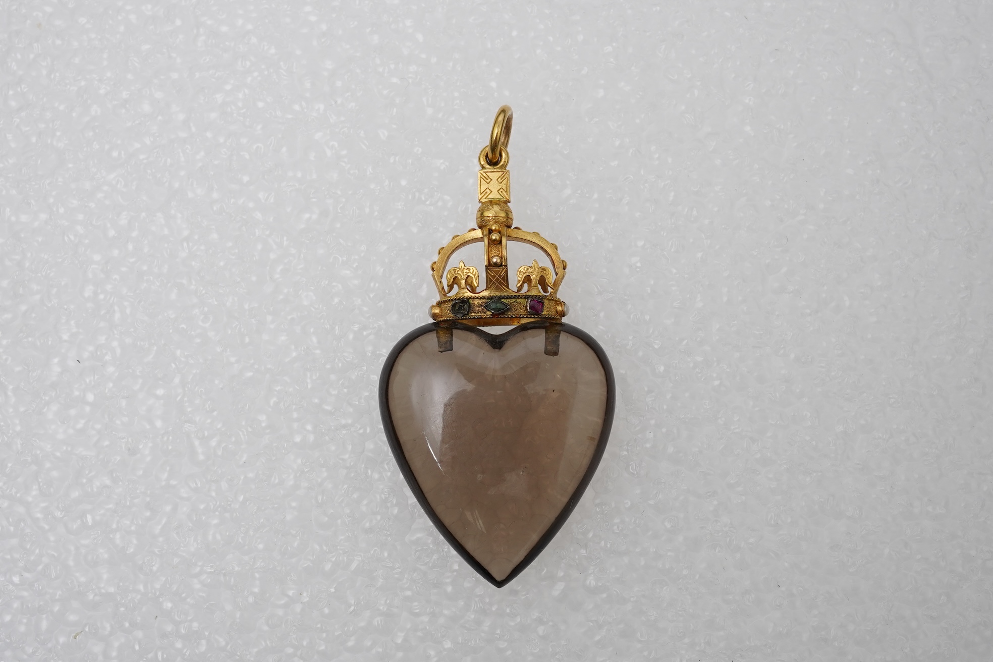 Hamilton and Inches, a smoky quartz and gem-set Luckenbooth pendant, Scotland, late 19th century